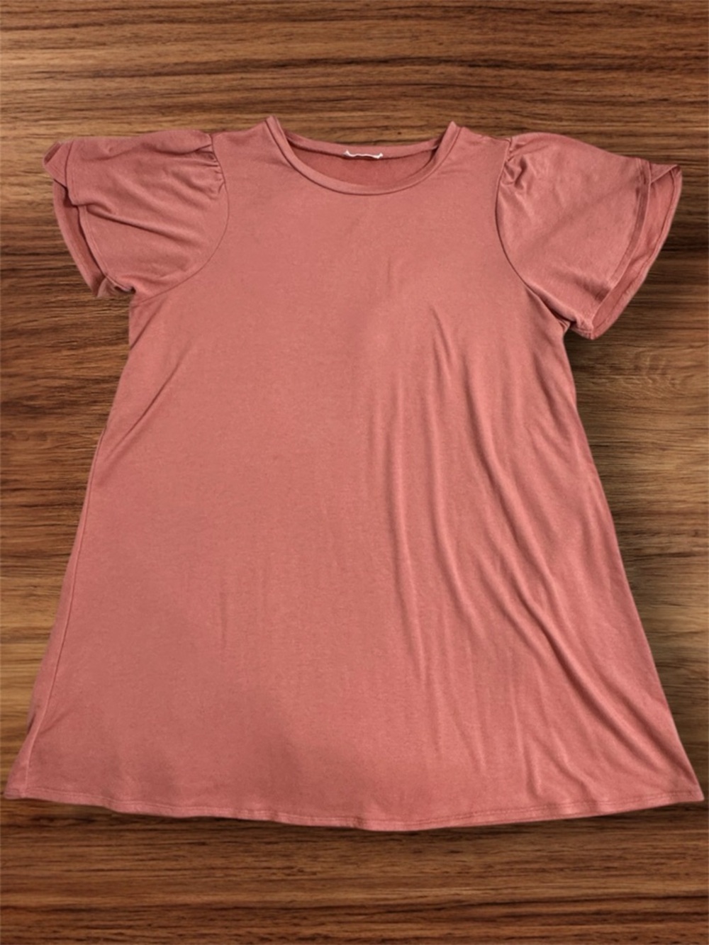 Cable & Gauge Rose Crew Neck Midi T Shirt Dress